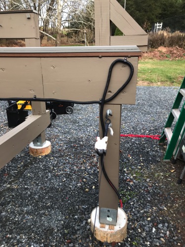 Roughed in cable for charger