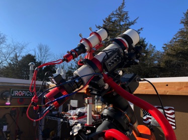 The GTF81 with the 50mm guide scope on top.  I messed with the ZWO OAG but am saving that for warmer nights.  3/7/20