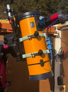 Takahashi Epsilon 160ED with Moonlite focuser and ASI6200MC Pro camera.  On a tripod mounted Paramount MX+ mount. (Current MX-2) 