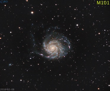 M101 2/8/18  71x65 sec subs 
QHY367c on RASA 