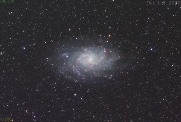 M33  Dec 1-8, 2020  1 hour Ha, 1 hour R, 1 hour G, 1 hour B processed in Pixinsight. ASI294MM Pro w/ Antila 3.5nm filters on FSQ85/MX+ 
0.73x @f/3.8