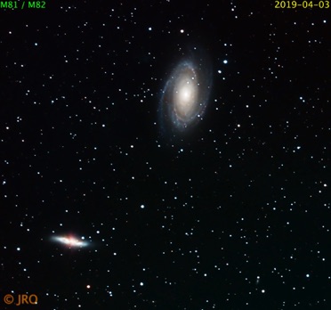 M81 04/03/2019  43 x 105sec subs QHY367C / RASA / MX+