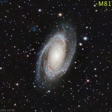 M81 3/16/18 & 3/17/18 100 x 105sec subs  QHY367c on RASA