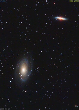 M81 & M82 QHY 367c on RASA 18 subs 15-60 sec  1/25/18