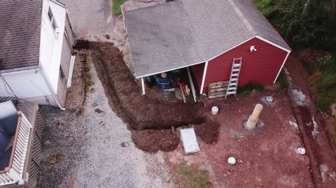 9/16 - Concrete work done!  i even dug a trench for Electrical + LAN