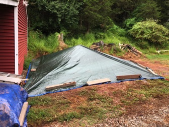 Tubes removed, covered up as best I could, expecting a lot of rain.