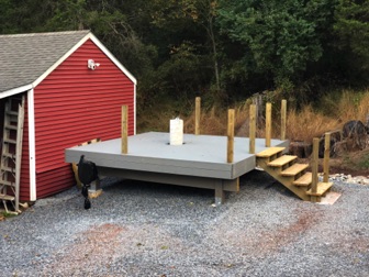 Posts and trim installed