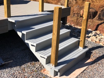 Stairs stained almost the same color