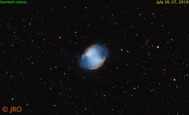 M27 in HOO 4 hours integration time Atik One 9.0 on WO81 on MX+
