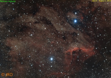 Pelican nebula 7/31 - 8/3  173 x 105 sec subs.  5 hours integration time.  
ZWO ASI 294MC Pro on 11" RASA on MX+
