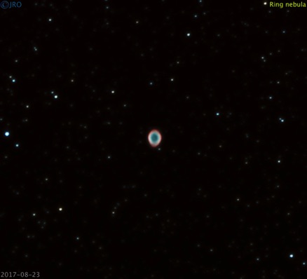 Ring nebula 18x5min exposures, OSC, QHY-10 on RASA 8/23/17