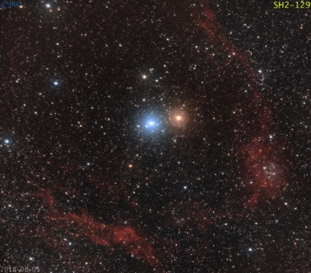 sh2-129    8/5/2018  64 x 90sec subs  QHY367c / RASA / CGEPro