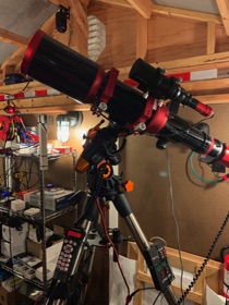 Here is the AVX in the NE corner in its tripod with my 104 on top.