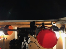 I have about 3/4" of clearance to just not hit the roof, close!