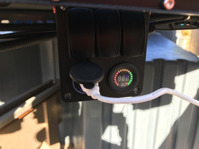 Small switch Panel with USB power and volt meter