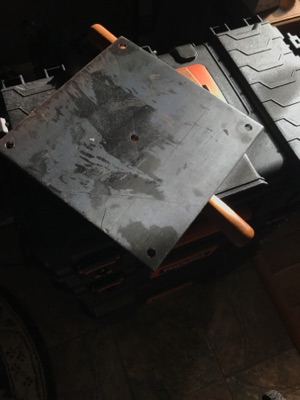 10" x 10" x 1/4" Steel plate for drive mount with improved transfer to sled 